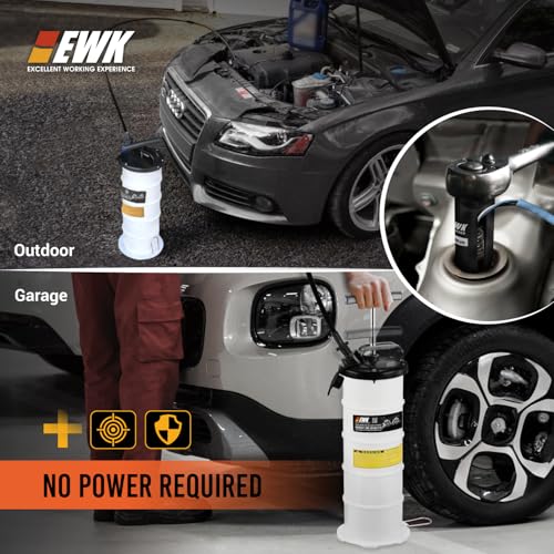 EWK 6.5L Manual Oil Extractor Pump for Oil Change, Fluid Evacuators for Cars, Boats, Jet Skies, Lawnmowers, Quick Oil Drain in 10 Pumps (6.5L + 7/8" O2 Sensor Socket) - size: 6.5L + 7/8" O2 Sensor Socket