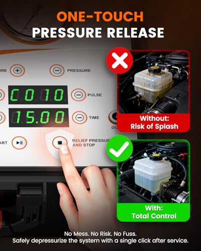 ANCEL BR2000 Elite Brake Bleeder Kit, One-Person Pressure Pulse Brake Fluid Replacement Tool, 4-Wheel Simultaneous Service, 12V Powered, 12 Adapters, 6.5L Bottles, for DIY and Shop Use
