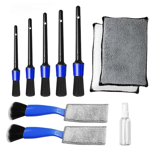 10Pcs Car Detailing Brush Set, Car Detailing Kit,Car Dashboard Cleaning Soft Brush, Suitable for Cleaning Internal Brush Panels, Vents, Leather, and Computers. - color: Blue