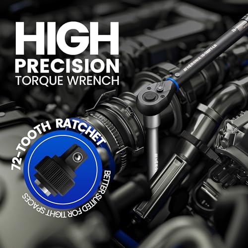 6PCS Click Torque Wrench Set, 1/4" 3/8" 1/2" Drive (20-240 in.lb, 5-50 ft.lb, 10-180 ft.lb), 72-Tooth Ratchet with 4", 5", 6" Extension Bars for Auto, Bicycle & Motorcycle Maintenance - size: 1/2" 3/8" 1/4"DR『10-180FT,5-50FT,20-240IN』