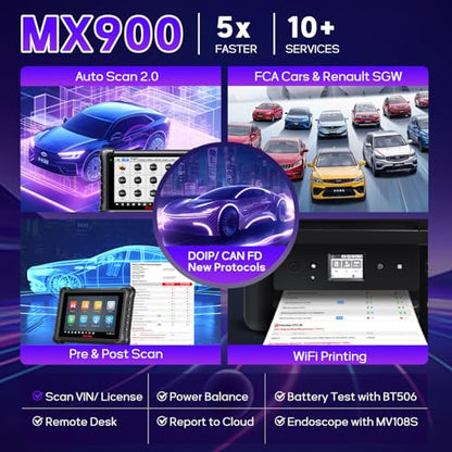Autel MaxiCheck MX900 Scanner, 2026 Bidirectional Scan Tool with 3000+ Active Tests, All System Diagnosis, CAN FD/Do IP, OE No-IP Limited, Upgrade MK808S MK808BT MX808S MK808Z Same as MK900