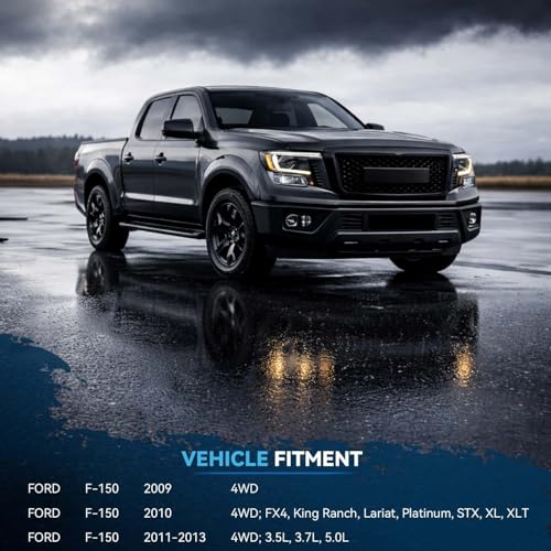 Detroit Axle - 4WD Pair Front Struts for 2009-2013 Ford F-150 Complete 2 | Struts w/Coil Spring Assembly 2010 2011 2012 Replacement Left Right Quick Install Ready Strut Shock - size: 171141-DA x2/PAIR