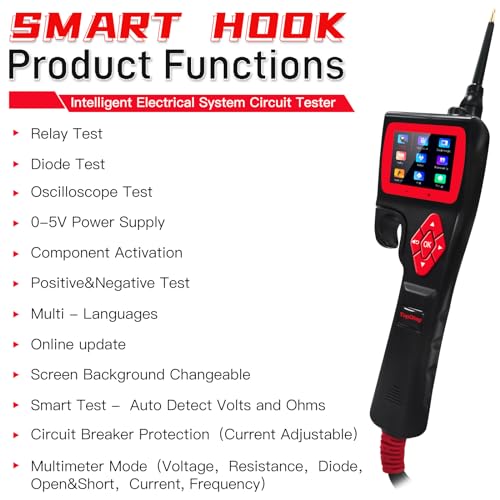 Original TopDiag P200 Automotive Circuit Tester, Power Circuit Probe Kit, 9~30V with Multimeter (P200) - color: P200