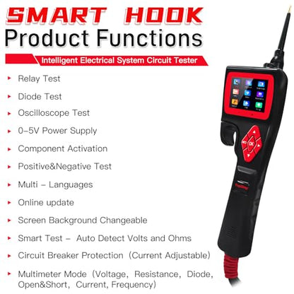 Original TopDiag P200 Automotive Circuit Tester, Power Circuit Probe Kit, 9~30V with Multimeter (P200) - color: P200