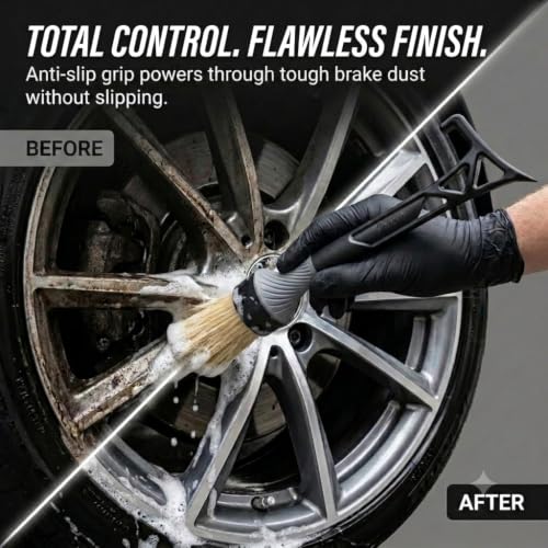 Detailing Brush Set 3 in 1 Patent Pending in House Design from Proper. Detail Automotive Interior or Exterior, get Professional Results with Proper Detail Brushes Car Detailing - 3 Pack - color: 3 Pack - Multi