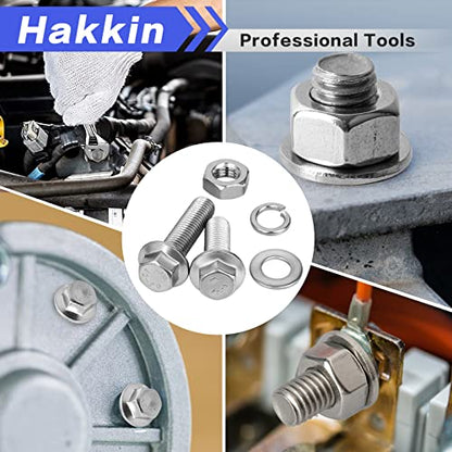 Hakkin 232Pcs Flange Bolts and Nuts Kit M6 M8 M10 Metric Flange Bolt Assortment, 304 Stainless Steel Metric Hex Bolts, M6-1.0 M8-1.25 M10-1.5 Flange Screw Set Nuts and Bolts Assortment Kit - size: 232PCS M6 M8 M10 Flanged Bolts Silver
