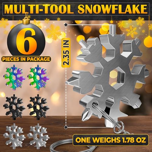 6 Pcs Multitool 18 in 1 Set — Multi Tool Keychain — Stainless Steel Compact Screwdriver Tool, Ergonomic & Lightweight Design, Bottle Opener | Сhristmas Stocking Stuffers for Adults - style: 6 Psc Multitool