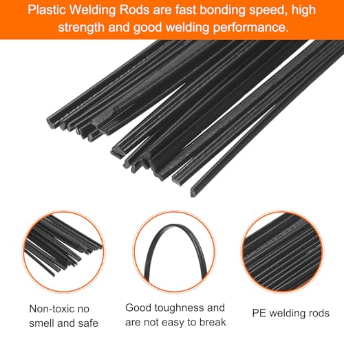 MECCANIXITY 20pcs 13 Inch Plastic Welding Rods PE Welding Strips Welder Rods for Plastic Welder,Car Bumper, Kayak Repair, Black - color: Black, size: 13 Inch