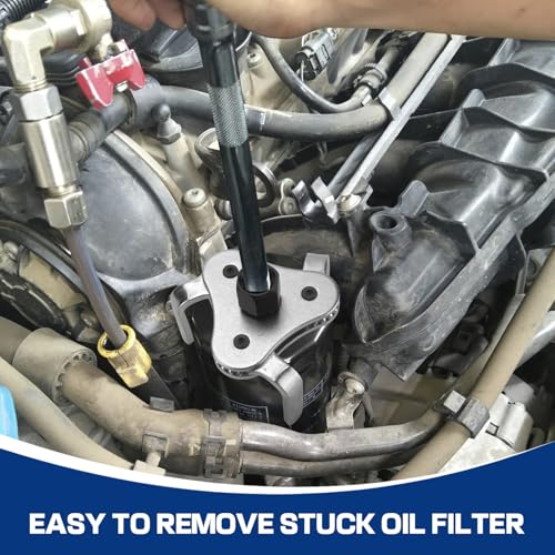 vvag Adjustable Oil Filter Wrench Tool, 3 Jaw 2 Way Oil Filter Remover for 2.5-4.5 Inch, Universal Oil Filter Tool Compatible with Toyota/Trucks/Cars, Automotive Filter Removal Wrench