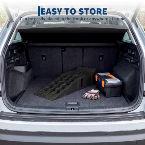 Garvee 2 Pack Low Profile Car Service Ramps, 6 t Heavy Vehicle Lift Ramps | 12000 LB Heavy Duty Vehicle Lift Ramps, 6.7" Lift Height Portable Auto Ramp for Home Garage Oil Change Maintenance Repair - size: 6T