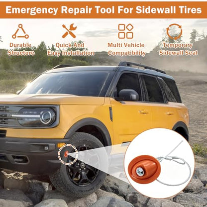 CG Sidewall Slug Tire Repair Kit Sidewall Plug Fits for ATV UTV SXS Lawn Mower Golf Cart & Snow Blower Tires Fixes Common Tire Repair Tool with Heavy-Duty (1 Pack) - color: 1 Pack