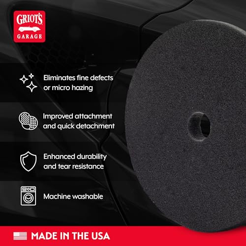 Griot's Garage BOSS 6.5" Fast Correcting Foam Pads for Car Polishing and Detailing, Buffing Pads for Moderate to Severe Scratch Removal, Set of 2 - size: 6.5 Inch Pads (Set of 2)