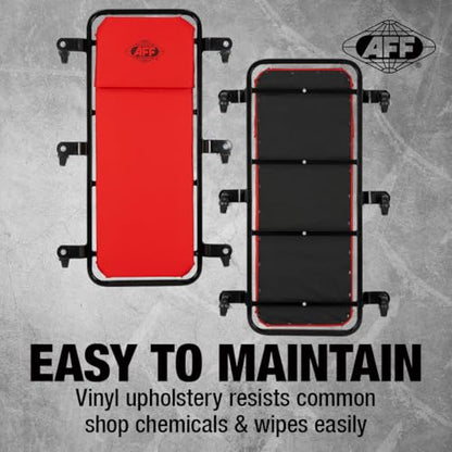 AFF Ultra Low Profile Mechanic Creeper - Heavy Duty 40" Creeper with 1.5" Ground Clearance - 1.57" Thick Vinyl Upholstery & 6 Oil-Resistant Swivel Casters - for Garage & Shop Use