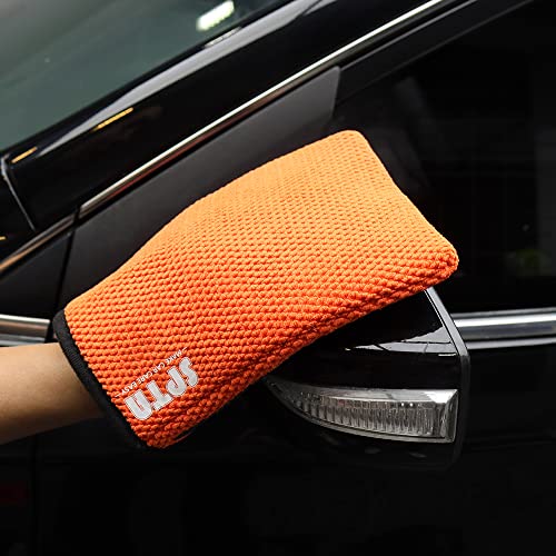 SPTA Clay Mitt, Pro Medium Grade Clay Bar Infused Mitt, Car Detailing Glove Quickly Removes Debris from Your Paint, Glass, Wheels, & More -CB306 - color: Clay Mitt With Hole Style