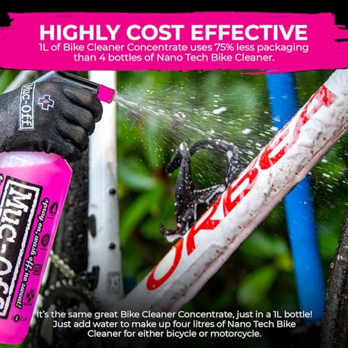 Muc-Off Nano Tech Bike Cleaner 1L | Biodegradable Formula, Safe on Carbon Fibre and All Surfaces | Breaks Down Dirt on a Molecular Level - size: 13.32 Fl Oz (Pack of 4)