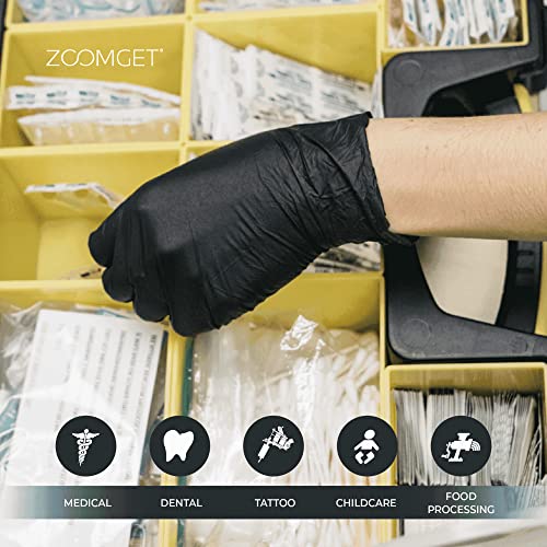 AMMEX Black Nitrile Exam Gloves, 3 Mil Medical Disposable Latex-Free Powder-Free, Non Sterile for Tattoo, Dental, Bulk - size: Small, style: 1 Box of 100