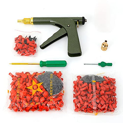 DNYSYSJ Tire Plug Gun Mushroom Tire Plug Kit Tire Plugger Tubeless Tyre Plug Gun Repair Kit with Rubber Plugs Car Auto Tire Repair Kit,Grand Pistol Tire Plug in Dark Green