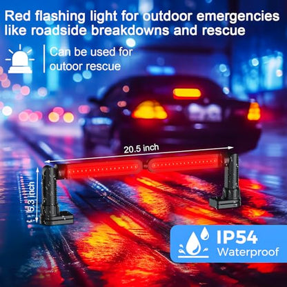 Rechargeable Magnetic Light, 2-in-1 LED Work Light Bar, 5000mAh Battery, Foldable & Built-in Clips, 3200 Lumens Underhood Work Lights for Mechanics, Automotive Repair, Inspection, Garage, Emergency