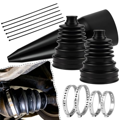 2PCS CV Boot Repair Kit with Stainless Steel Clamps & Expander Tool – Silicone CV Axle Boot Repair Kit for Joint Dustproof & Waterproof, Universal CV Joint Boot Fits Most Cars