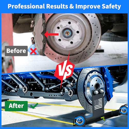 Wheel Alignment Tool, Wheel Alignment Tool Kit Without Removing Calipers, Alignment Tool with 2 Imperial Tape Measures and 2 Level Gauges for Cars, Trucks, SUVs, Jeeps, Motorhome, ATVS