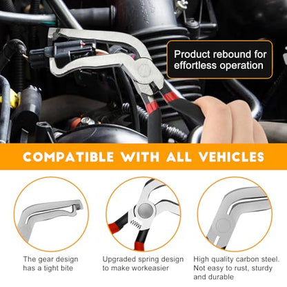 Car Clip Pliers/Disassembly Tools,Efficient Multi-Functional Automotive Snap Ring Pliers,Electrical Disconnect Pliers for Cars,Connector Separator Tool and Fuel line disconnect tool (4PCS) - color: Black