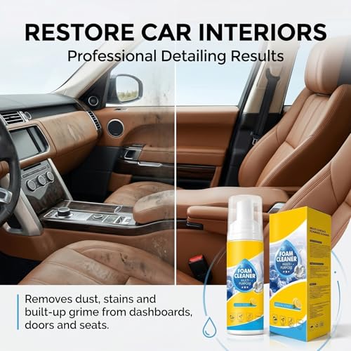 【2Pack】Foam Cleaner,4-in-1 Multi-Enzyme FoamCleaner,New Foam No-Rinse Cleaner,Multifunctional Foam-Cleaner Deep Cleaning Spray for Car Interior Leather Car Seat Cleaner,Kitchen Grease,Sofa Upholstery - color: 2Pack:Foam Cleaner