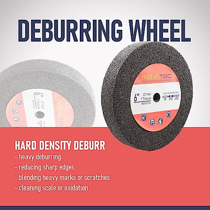 6 inch 9P Hardness Deburring Wheel, Pack of 3, 180 Grit, Nylon Fiber Buffing Wheels. for Bench Grinder Buffing Machine Polishing Stainless Steel. 1/2 inch Arbor, 1 inch Thickness - style: Deburring Wheel 3 Pcs