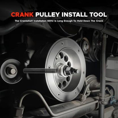 for GM 25264 Harmonic Balancer Puller and 551141 Crank Pulley Install Tool Harmonic Balancer Installation Tool Compatible with GM LS Series Engines 1997-UP