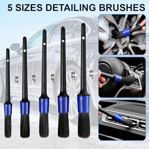 42Pcs Car Detailing Kit, Car Detailing Brush Set, Car Wash Cleaning Kit, Car Detailing Brushes, Professional Car Care Kit for Interior Exterior Wheels, Blue (42) - size: 42