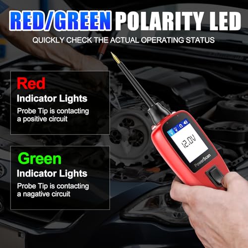 Autel PowerScan PS100 Automotive Relay Tester Circuit Probe Tool 12V 24V Car System Diagnostic Scan Tool with 20ft Extension Cable Read AC DC Resistance Short/Open Circuit Test