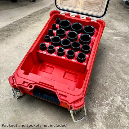 Packout Insert compatible with Milwaukee 1/2" Shockwave 19-Piece Impact Socket Set (49-66-7012)