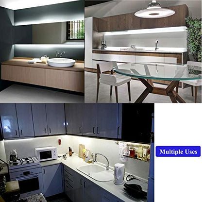40ft Daylight White Led Strip Lights, 6000K 12V Dimmable Flexible Led Tape Light, Cuttable Led Lights Strip for Bedroom Christmas, Kitchen, Cabinet, Mirror, Not Waterproof - color: Daylight White Whit Adapter