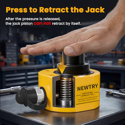 NEWTRY 20T Low Profile Hydraulic Jack Porta Power Kit + CP-180 Manual Hydraulic Hand Pump Multi Section Jack, 1.18” Stroke Industrial Mini Hydraulic Cylinder - size: 20T Hydraulic Jack + cp-180 Pump
