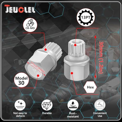 30/13PT Wheel Locking Nut Key for BMW, Anti-Theft Lug Nut Removal | Wheel Lock Nut Socket Adapter, Anti-Theft Screw Remover, Hand Repair Tool, Tyre Fitting, garage - size: 30/13Pt Key