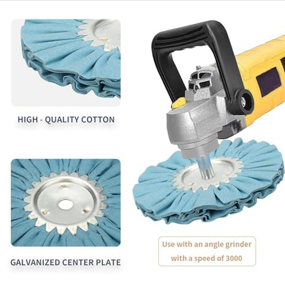 8" Airway Buffing Wheel Kit, 3Pcs Aluminum Wheel Polishing Kit in Diameter 5/8 inch Arbor Hole, 16 Ply Fine, Aluminum Metal Polishing Wheel Kit for Angle Grinder Mirror Finish(White/Orange/Blue) - style: 3pcs: fine/medium/coarse