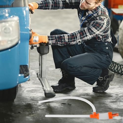 Mobestech Manual Heavy Duty Gasoline and Water Siphon Pump with Hose for Automotive Fluid Transfer and Oil Extraction