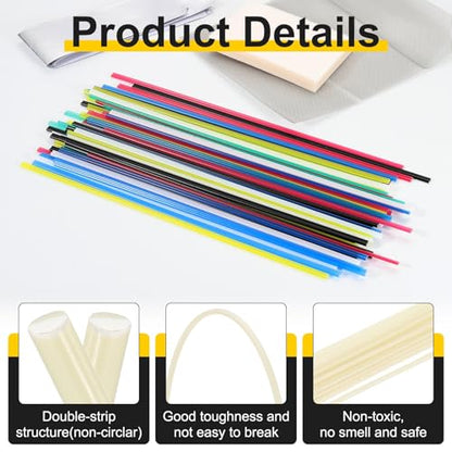 HARFINGTON 2set(10pcs) Plastic Welding Rods 8inch Round ABS Welding Strips Welder Rods for Car Bumper Kayak Daily Repair Plastic Welder Car Bumpers, Beige