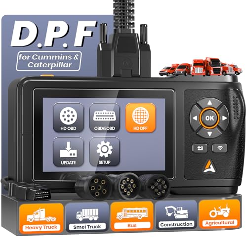 ANCEL HD430 Heavy Duty Truck Scanner, DPF Reset & Forced Regeneration for Cummins & Caterpillar Engine, Full System HDOBD Diesel Scanner OBD2 Diagnostic Scan Tool Code Reader for Diesel Trucks & Cars