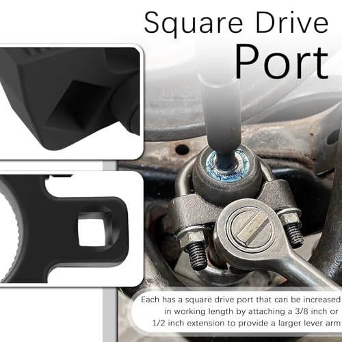 Car Inner Tie Rod Removal Tool with 1/2" Drive Port Wrench,Inner Tie Rod Tool with 3/8" Drive Port for Detaching Cross Ties Rods,Ties Rods End Removal Tools & Wrench Fits 27-42mm