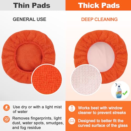 XINDELL 5 Pack Windshield Cleaner Microfiber Pads – Replacement Heads Cover for Xindell Tools. Washable & Reusable 5.7" W Triangle Pads (Red). Fits Window Reach Tool - Handle Not Included - color: Crimson Orange