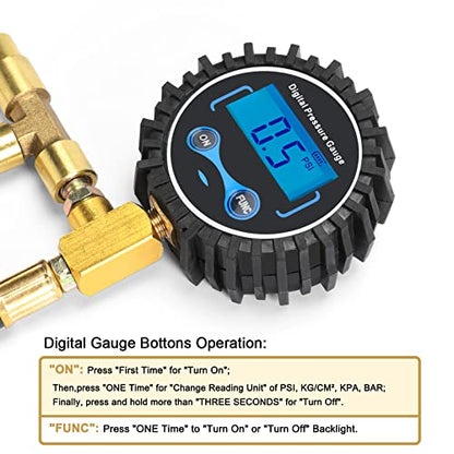BETOOLL Fuel Pressure Gauge - Fuel Pressure Test Kit - Digital Gauge Fuel Pressure Gauge Kit - Fuel Injector Injection Pump Pressure Tester Car Tools 0-300PSI for Cars and Trucks - size: Digital