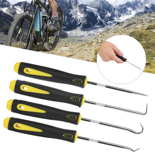 Set Precision Hook & Pick Tool Kit - 8PC Chrome Vanadium Steel O-Ring Gasket Puller with Anti-Slip Handle for Bicycle & Automotive Repair (6.5-Inch)‌