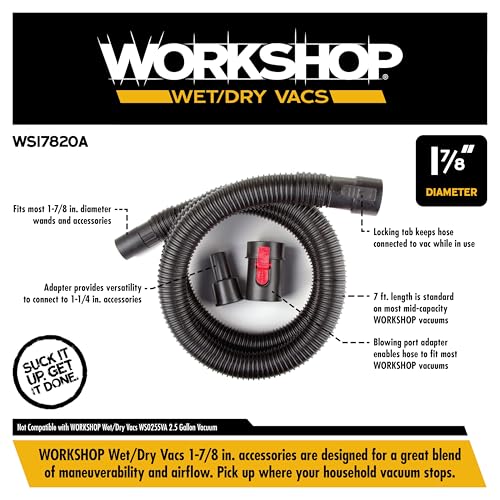 WORKSHOP Wet/Dry Vacs WS17820A 1-7/8-in. x 7-ft. Locking Shop Vacuum Hose