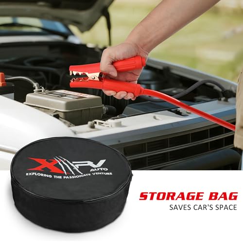 XPV AUTO 1 Gauge 30 FT Jumper Cables 1000Amp Quick Connect with Carry Bag Automotive Booster Jumper Cables for Car, SUV and Trucks Battery