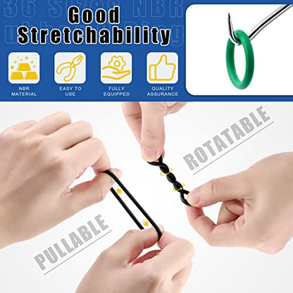 Glarks 553Pcs 36 Size Metric Universal O-Ring Assortment Set Including 270Pcs Green Nitrile Rubber NBR Washer and 279Pcs Black Gasket Sealing Ring with Pick and Hook Set for Car Faucet Plumbing Repair