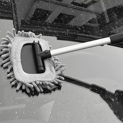 BESULEN Car Windshield Cleaning Tool, Extendable Handle Vehicle Window Cleaning Kit with 3 Reusable Pads, Automotive Interior & Exterior Windscreen Cleaner, Universal for SUV RV Truck (Rectangle) - size: Rectangle