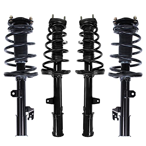 Detroit Axle - 4pc FWD 3.5L Front Rear Struts for 08-11 Toyota Highlander | 4 Struts with Coil Spring Assembly 2008 2009 2010 2011 Replacement Shock Assembly - size: 4Q47053/ 4 Struts