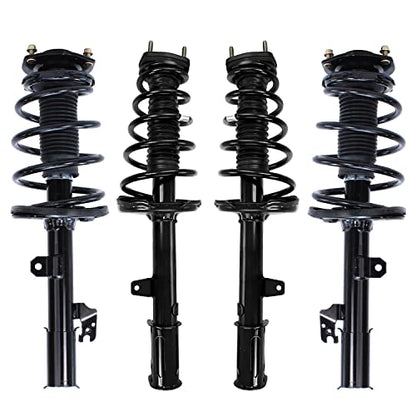Detroit Axle - 4pc FWD 3.5L Front Rear Struts for 08-11 Toyota Highlander | 4 Struts with Coil Spring Assembly 2008 2009 2010 2011 Replacement Shock Assembly - size: 4Q47053/ 4 Struts