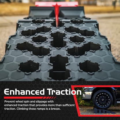 Caliber Products, Vehicle Service Ramps w/Chocks, Max. Length 37in, Heavy-duty Car Ramp, 20,000lb. Capacity, Model# 13595