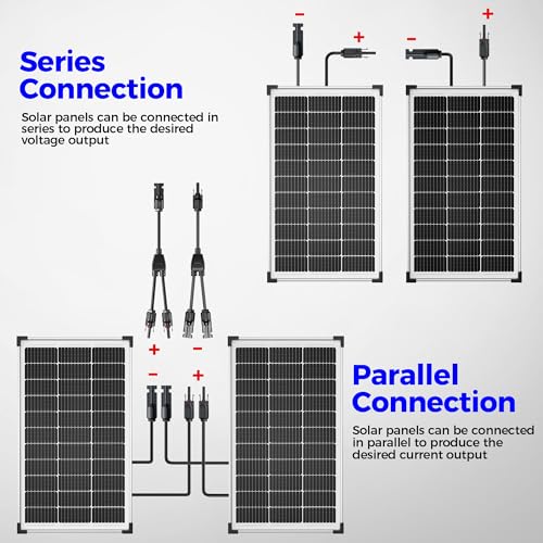 Voltset 200W 12V Solar Panels, High Efficiency 9BB Cell Monocrystalline Solar Panel IP67 Waterproof, Suitable for RV, Marine, Rooftop, Home, Yacht, Off-Grid Applications (2-Pack 100W) - size: 200W 2-Pack